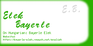 elek bayerle business card